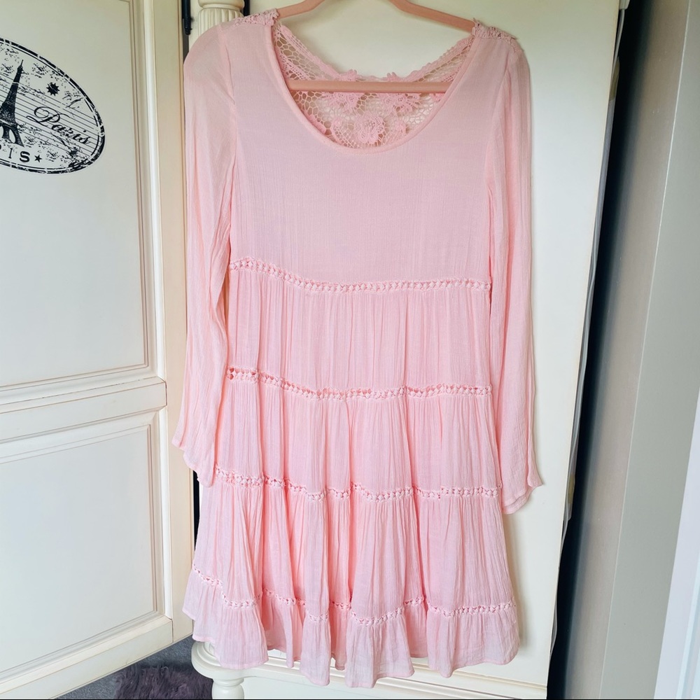 ALTAR’D STATE pink shabby chic pastel boho dress